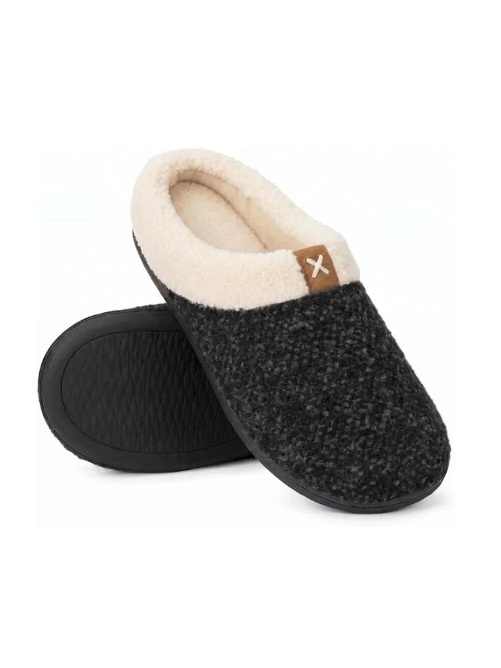 MENS WARM FUZZY SLIP ON SLIPPERS SIZE 11-12